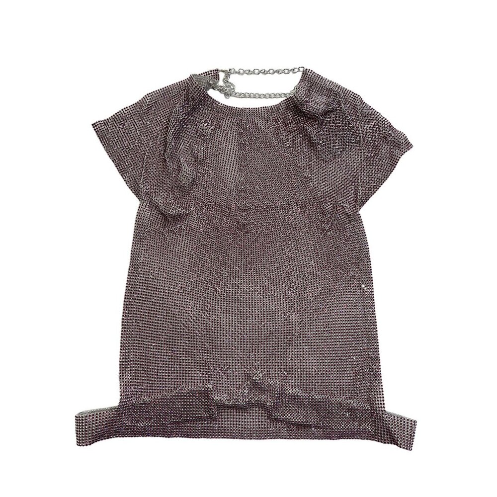 SANTA BRANDS Sparkle Mexico Open Back Top in Silver